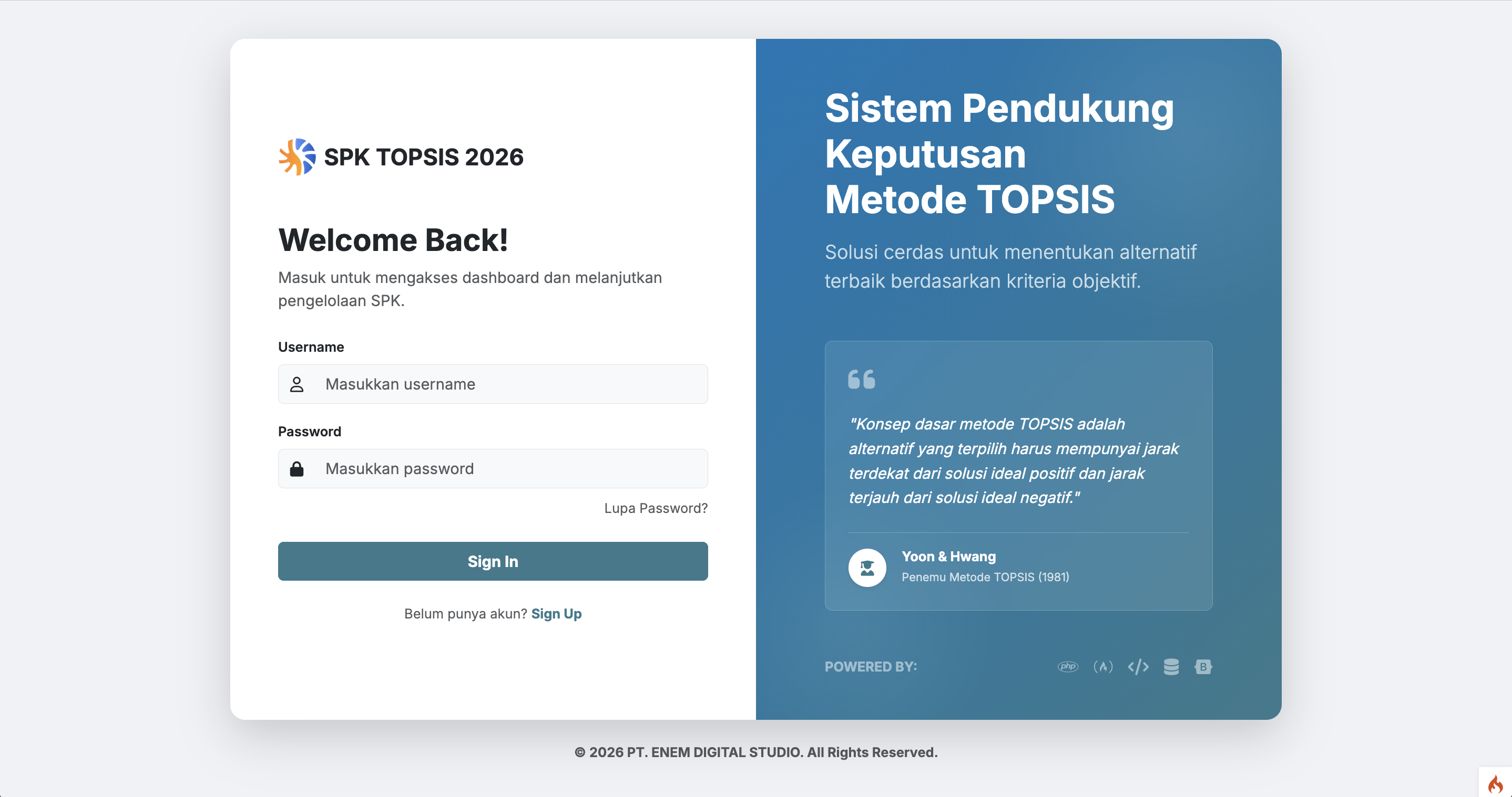 SOURCE CODE SPK METODE TOPSIS